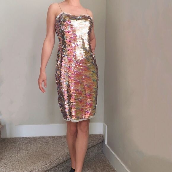Aidan Mattox Sequin Mini Dress Size 8 - Picture 6 of 16
